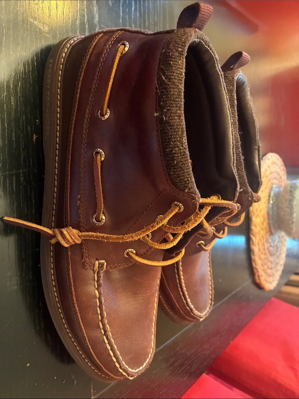 Sperry Men's Leather Moc Toe Boat Shoes - Brown 12